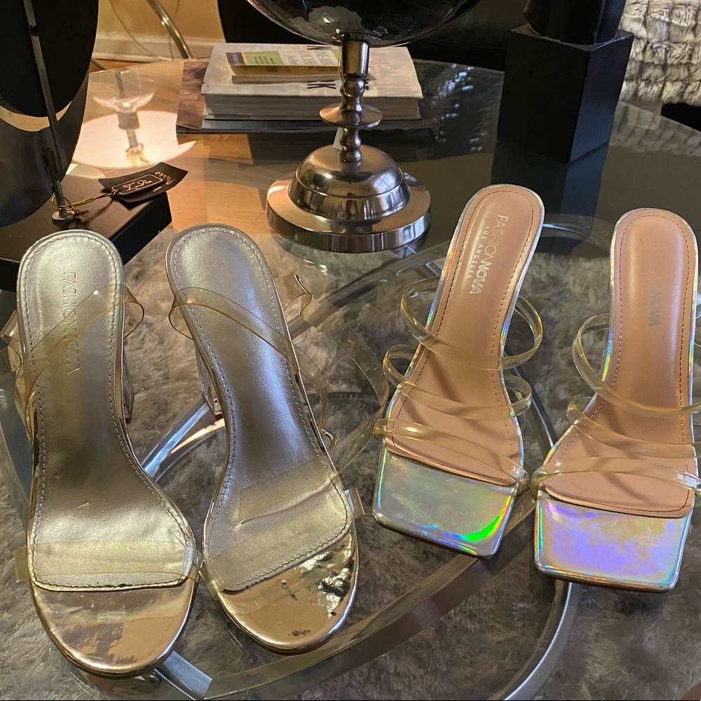 2 for the price of one fashionnova clear heels